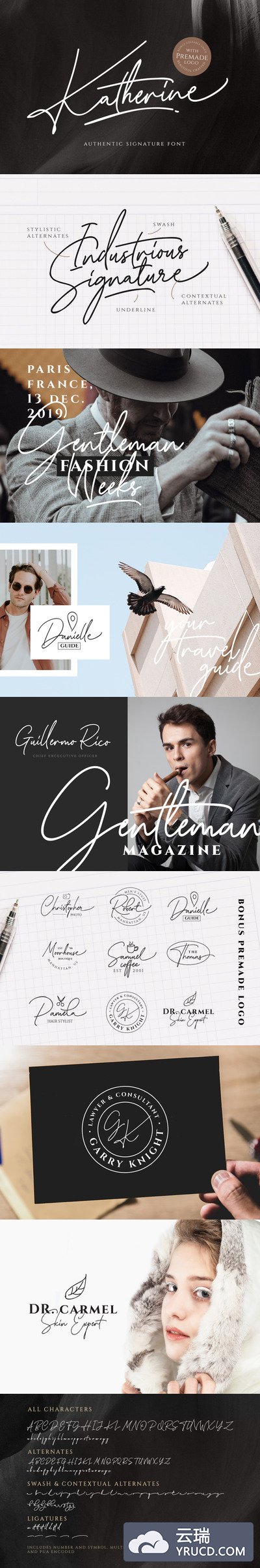 字体 | 手写流畅无衬线签名英文文字设计