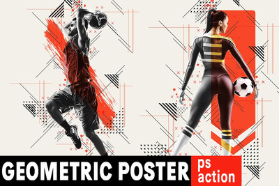 PS动作 | 几何线条抽象风格现代人物设计效果