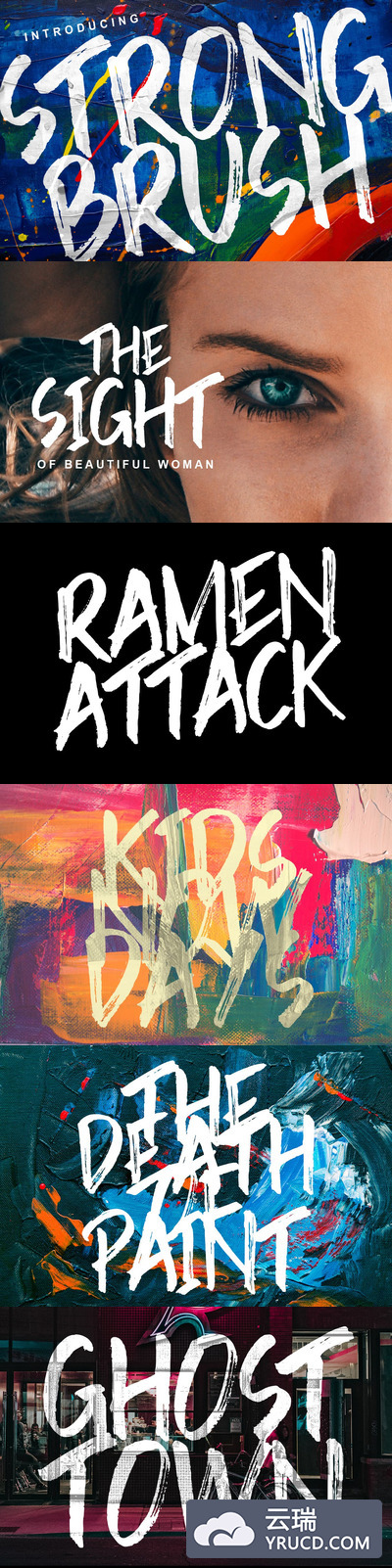 字体 | 欧美涂鸦笔刷街头创意英文视觉文字设计