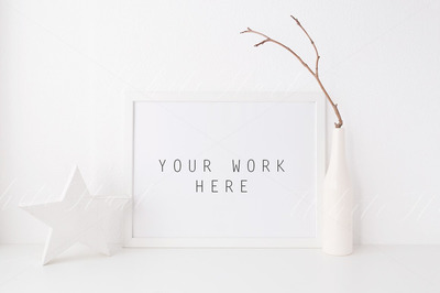 极简主义画框样机 Landscape Nordic frame mock up