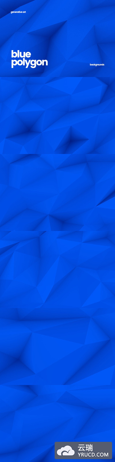 背景纹理 | 不同抽象现实蓝色多边形几何元素JPG图像Backgrounds