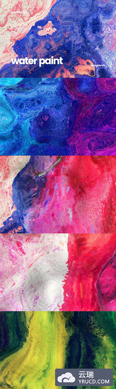 背景纹理 | 时尚高端绚丽炫彩大理石水彩聚丙乙烯Backgrounds