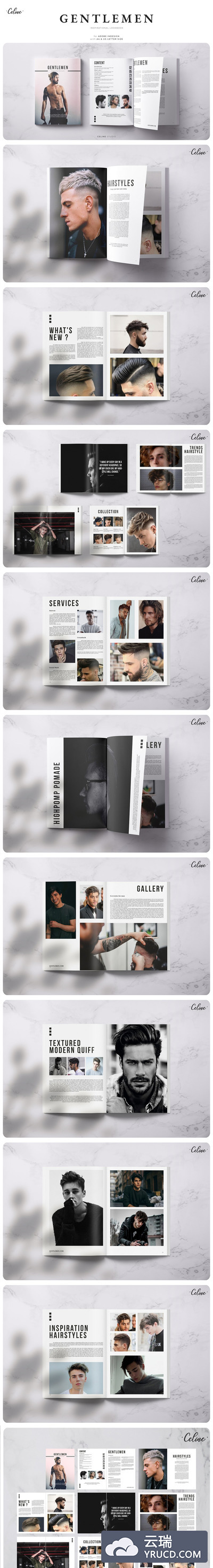 时尚男士品牌形象杂志设计模板