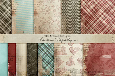 情人节素材背景纹理 Valentine 3 Digital Papers