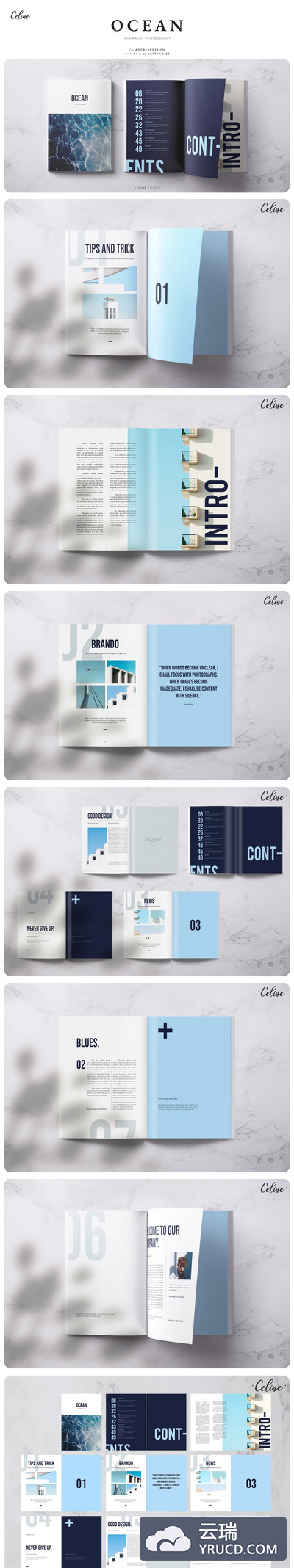 海洋主题杂志画册设计模板