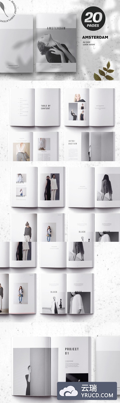 阿姆斯特丹极简主义画册模板