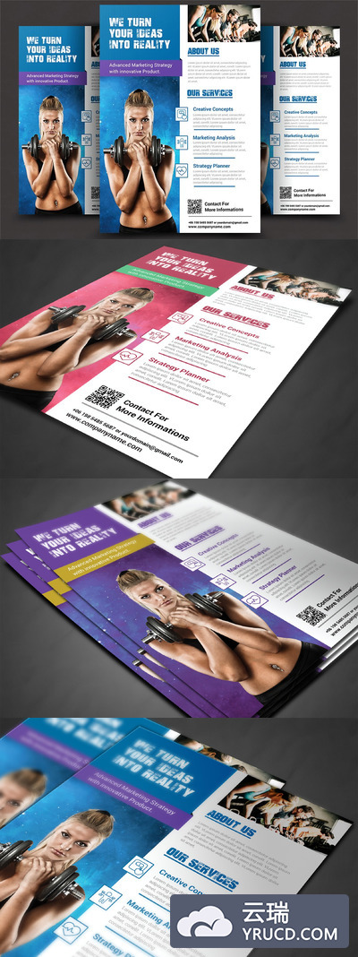 健身海报设计图片模板 Fitness Flyer