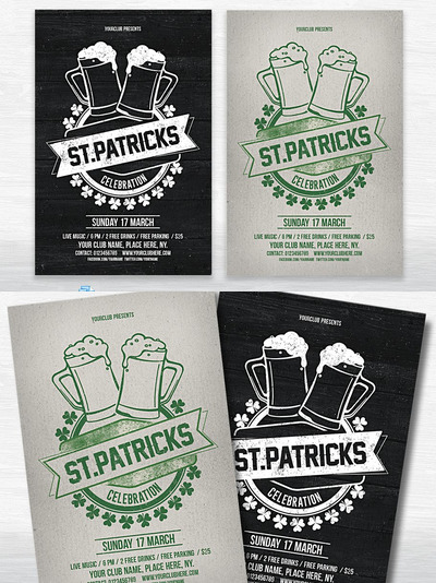 节日庆祝宣传单制作模板 StPatricks Celebration