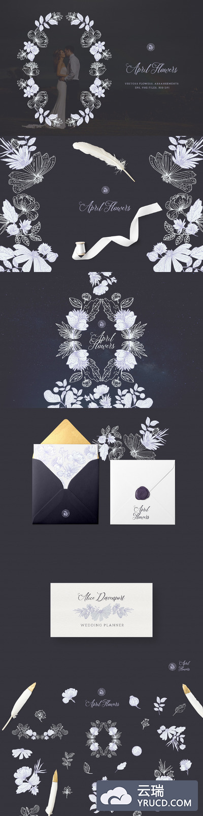 矢量花卉素材 April Vector Flowers