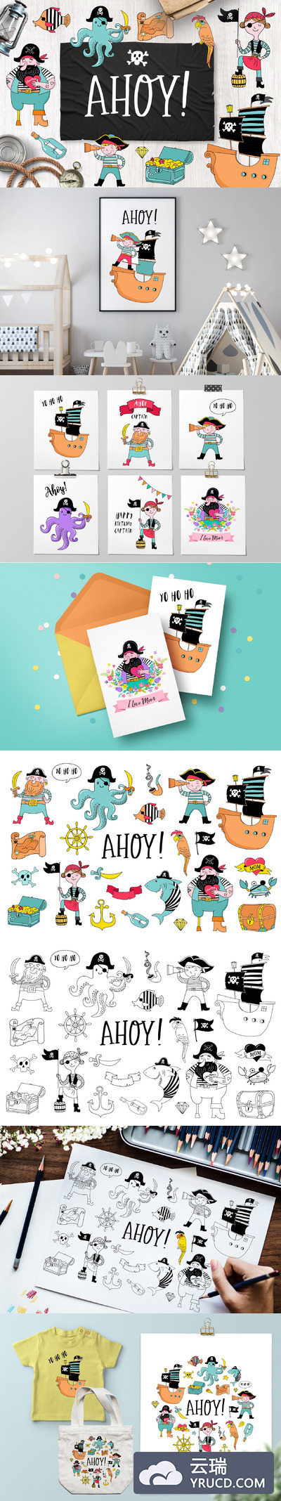 海盗卡通形象插画 Ahoy! Pirate collection
