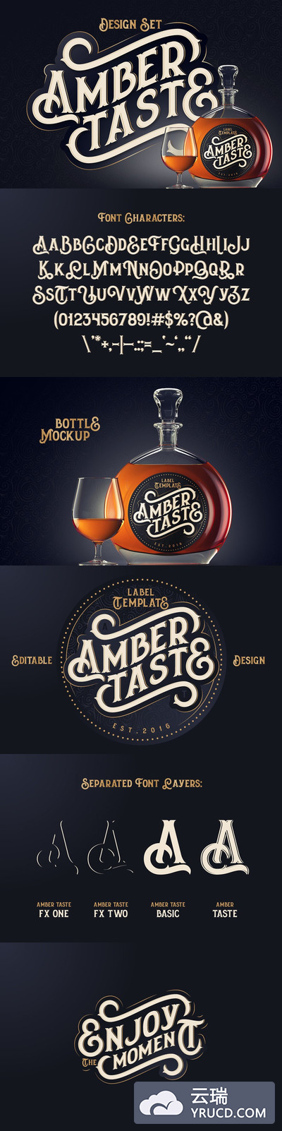 美术设计字体 Design set "Amber Taste"