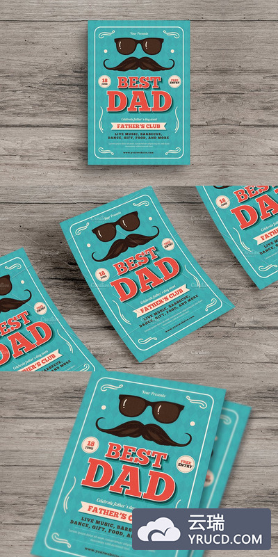 父亲节海报设计模板 Father's Day Flyer