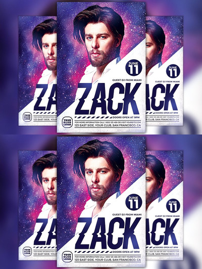 DJ派对传单模板 DJ Zack Party Flyer Template