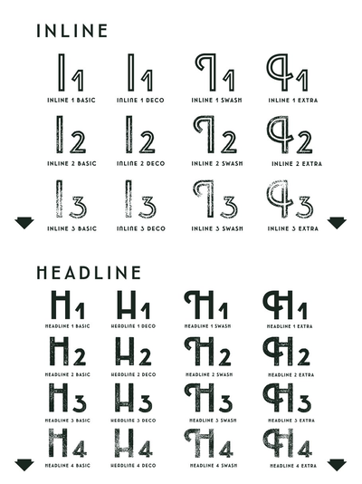 字体装饰图形设计 Emblema Metafamily