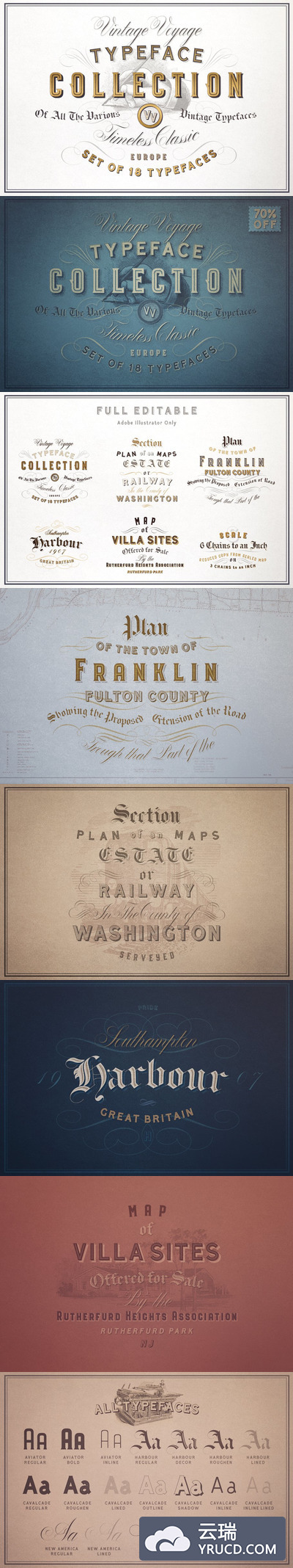 经典复古字体设计 Vintage Typeface Collection