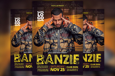 城市艺术家宣传单模板 Urban Artist Flyer Template