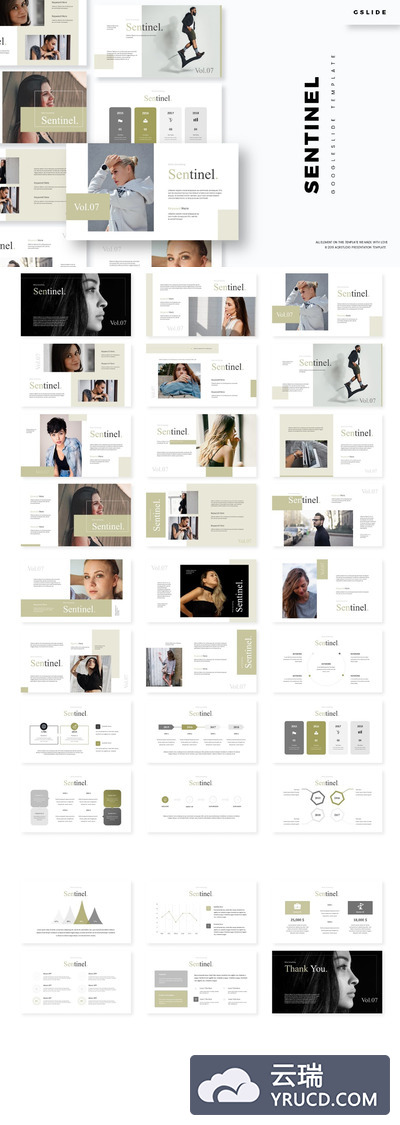 优雅清新时尚高端多用途的高品质Google Slides谷歌幻灯片演示模板（pptx）