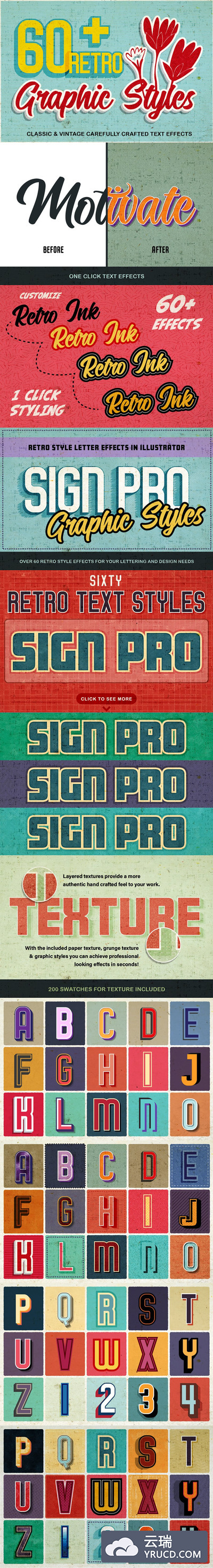 Sign Pro复古矢量文本图层样式