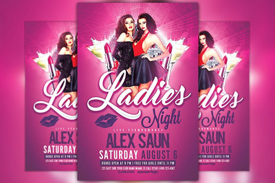 夜店晚会海报设计 Ladies Night Flyer Template
