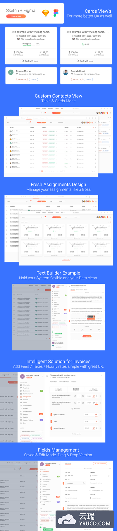 多用途CRM UI工具套装 ui设计界面设计ui网页[Sketch,Fig]