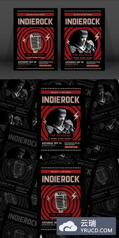摇滚海报背景模板 Indie Rock Flyer