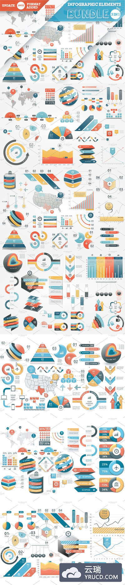 信息图标ppt素材 Infographic Elements Bundle