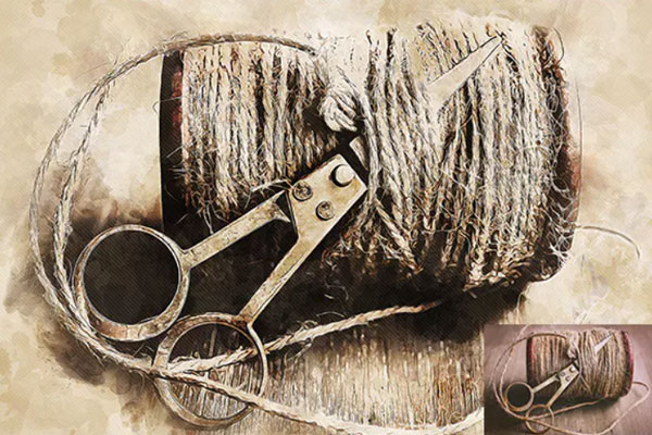 复古插画艺术Photoshop动作下载