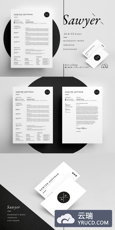 时尚极简主义简历模板 Sawyer - Resume/CV