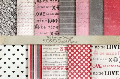 纸张材质背景纹理 XOXO Digital Papers