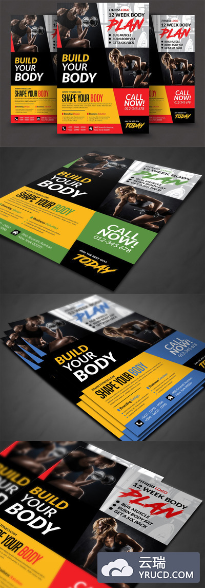 健身海报设计模板 Fitness Flyer