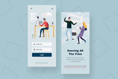 时尚高端简约扁平化风格多用途产品移动手机界面APP UI欢迎页着陆页登录页面banner海报插画插图设计-8