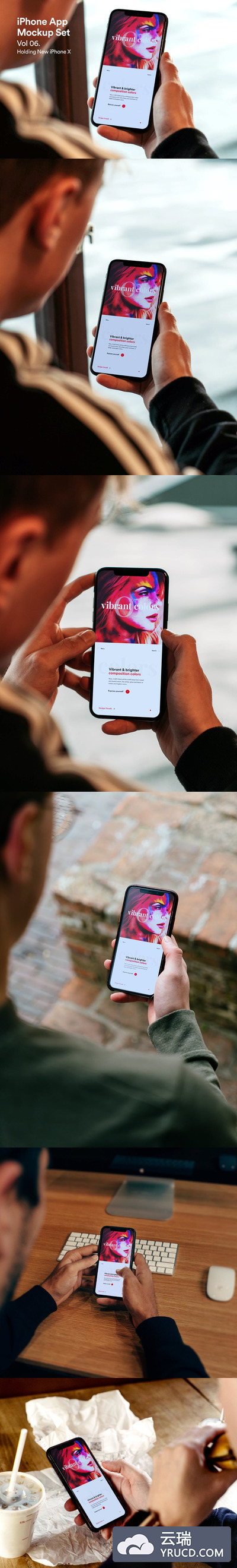 APP设计展示手持手机iPhone样机下载[PSD]