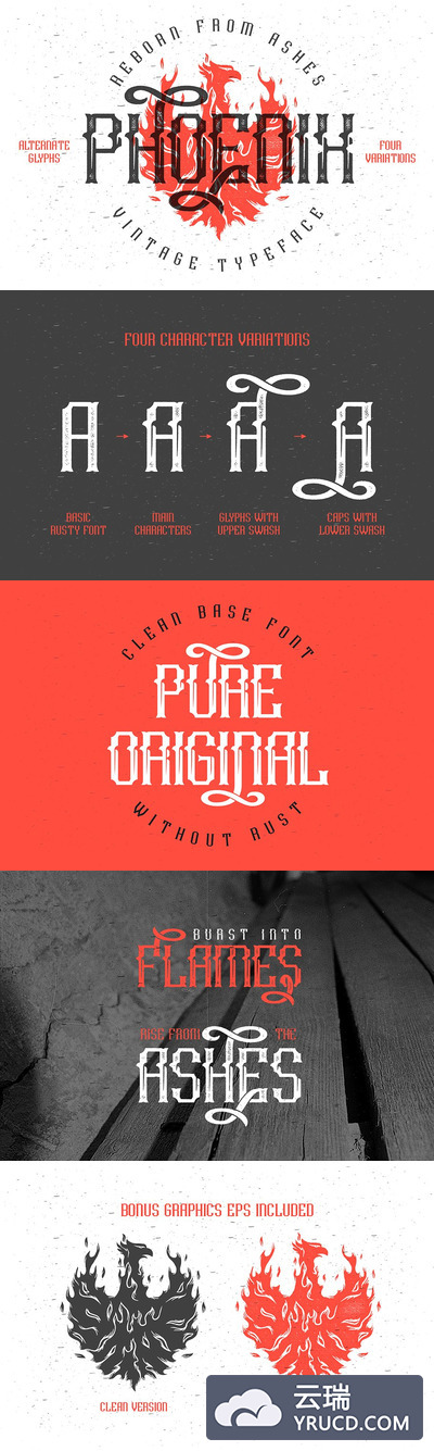 复古字体设计大全 Phoenix vintage font