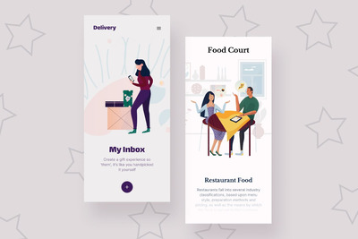 时尚高端简约扁平化风格多用途产品移动手机界面APP UI欢迎页着陆页登录页面banner海报插画插图设计-6