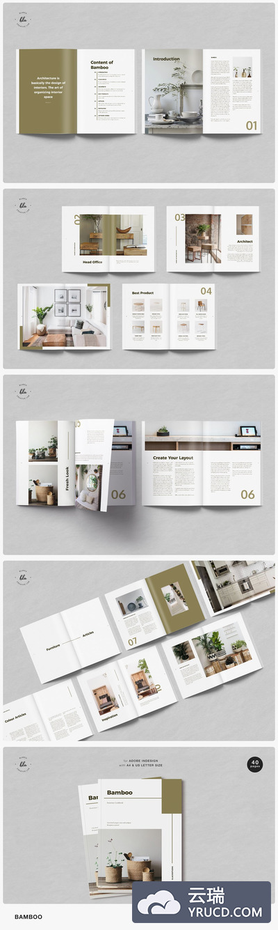 绿色植物家具装饰图册设计模板