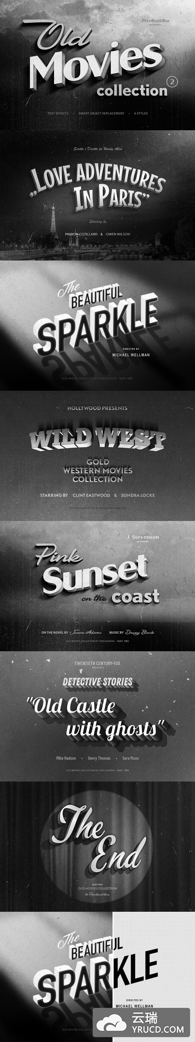 复古怀旧黑白的老电影图层样式