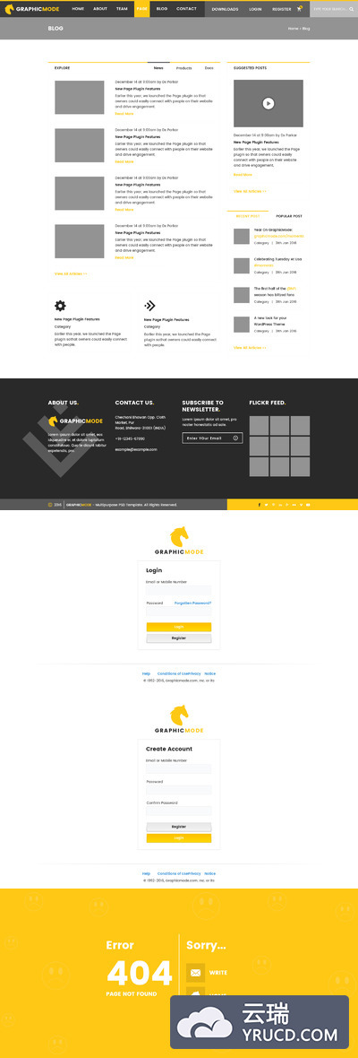 一个多用途适合任何业务非常干净和现代设计的PSD网站设计模板