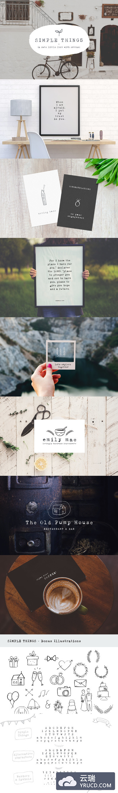 可爱的字体下载 Simple Things - cute little font