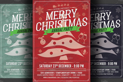 圣诞节海报设计模板 Christmas Party Flyer Template