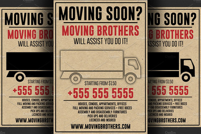 搬家公司宣传单模板 Moving Company Flyer Template