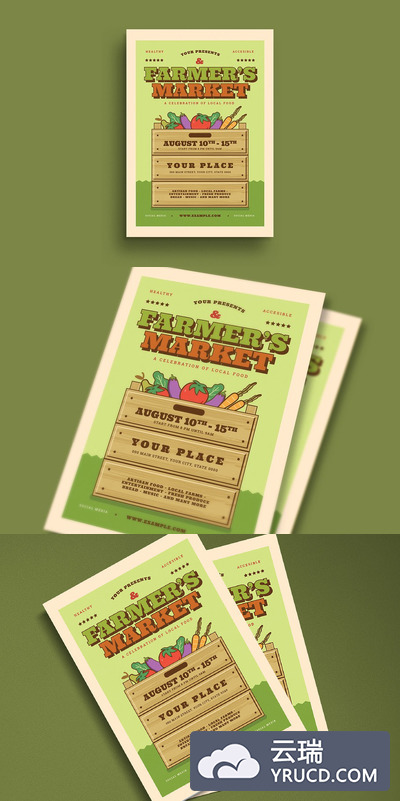 农民市场活动传单 Farmer's Market Event Flyer