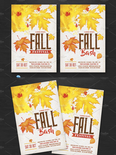 秋天海报设计模板 Fall Bash / Festival