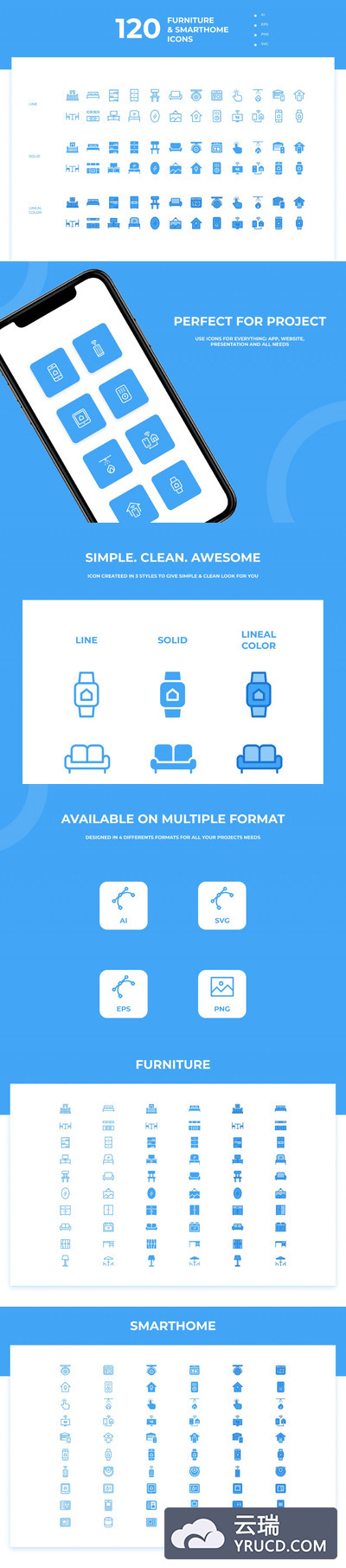 智能居家相关的图标素材矢量图标[Ai]