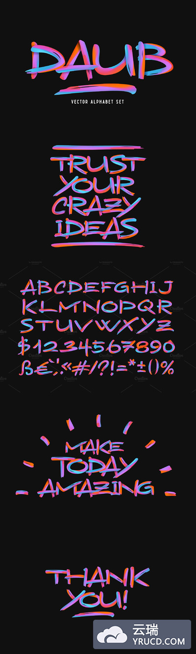 时尚字体素材 Vector typeface "Daub"
