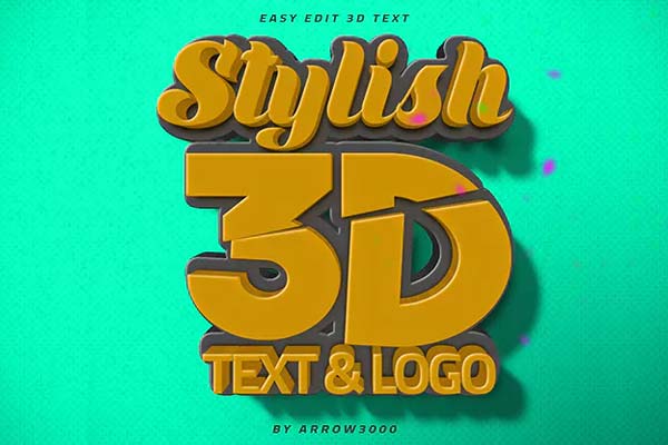 时尚百搭的3D字体图层样式PSD文件下载