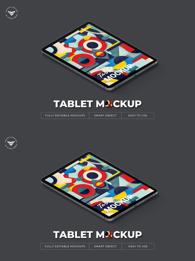 个性的平板电脑透视角度样机[PSD]