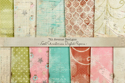 圣诞节图案背景 Sweet Christmas Digital Papers