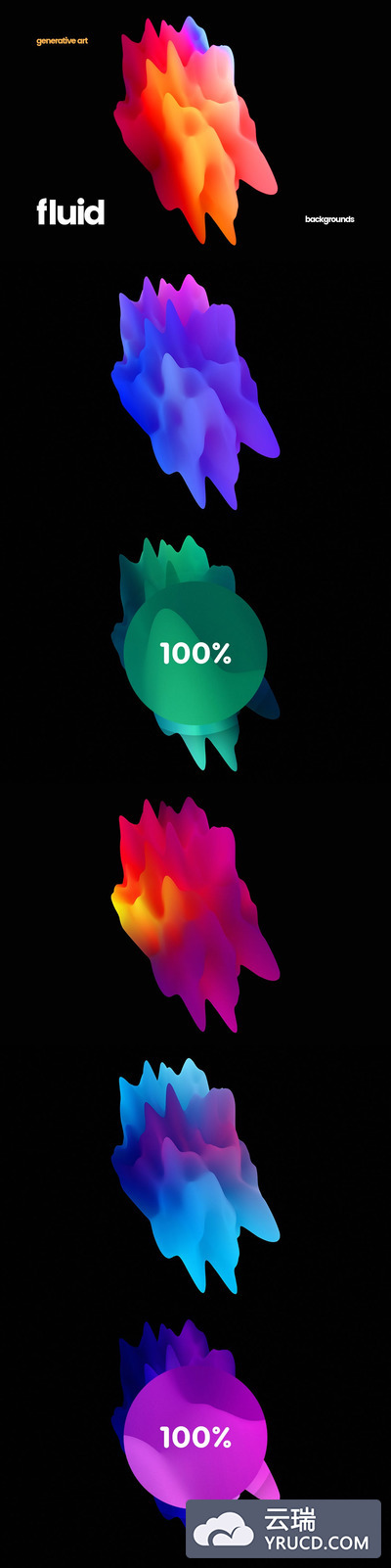 背景纹理 | JPG抽象流动液体彩色缤纷色块壁纸