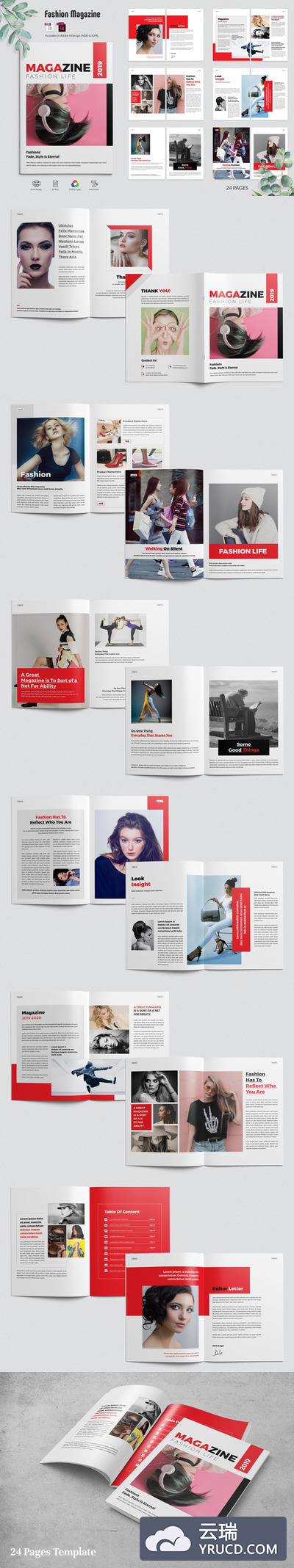 女性时尚购物杂志设计模板品牌画册
