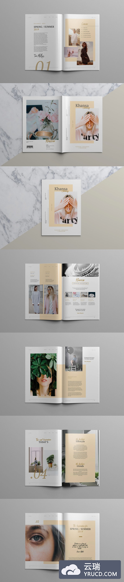 KHANSA时尚摄影图册杂志模板